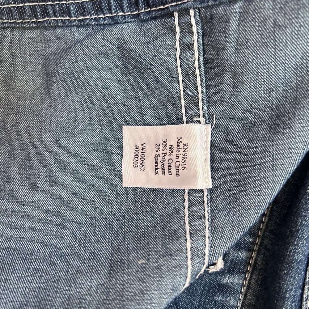 Coldwater Creek Denim Jacket Women’s 12 Short Sleeve Button Front - Picture 5 of 6